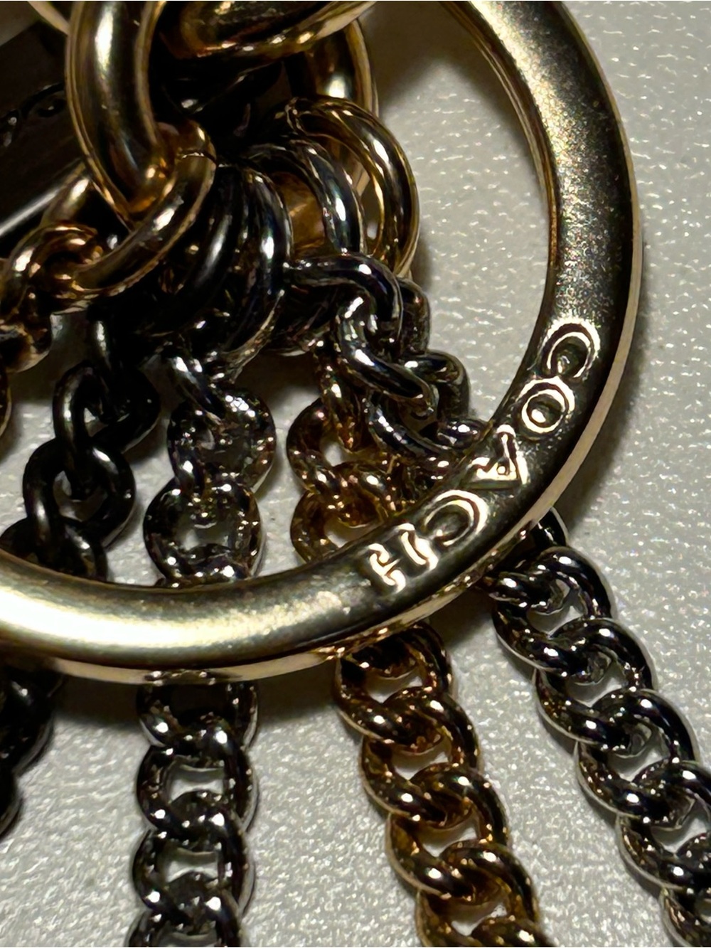 Coach Perforated "COACH" Letters Multicolor Metal Bag Charm With Dust Bag - Picture 3 of 6